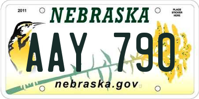 NE license plate AAY790