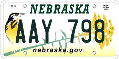 NE license plate AAY798