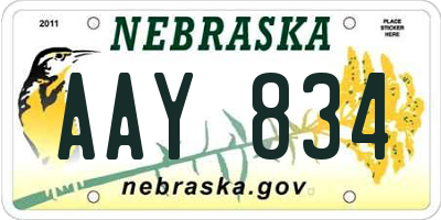 NE license plate AAY834