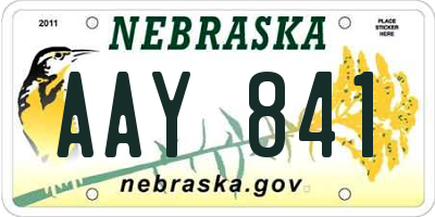 NE license plate AAY841