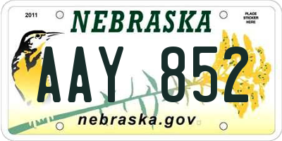 NE license plate AAY852