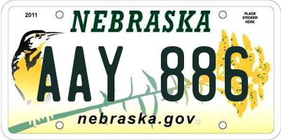 NE license plate AAY886