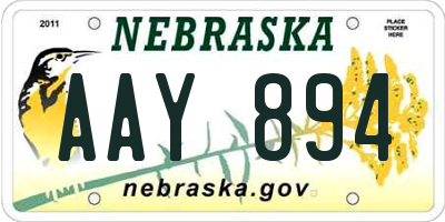 NE license plate AAY894