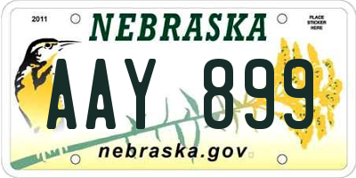 NE license plate AAY899