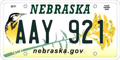 NE license plate AAY921