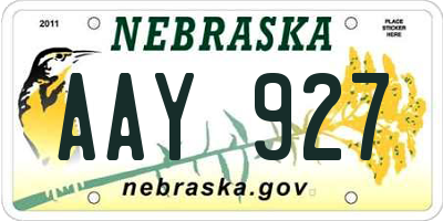NE license plate AAY927