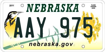 NE license plate AAY975