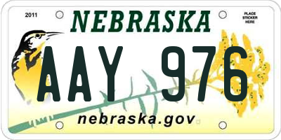 NE license plate AAY976