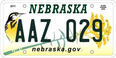 NE license plate AAZ029