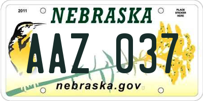 NE license plate AAZ037