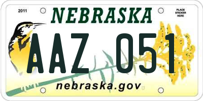 NE license plate AAZ051