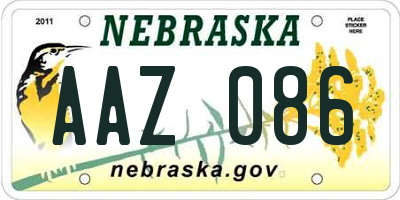 NE license plate AAZ086