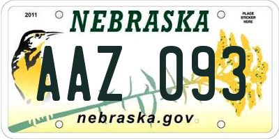 NE license plate AAZ093