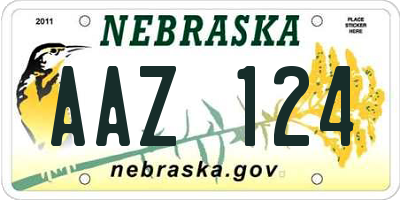 NE license plate AAZ124