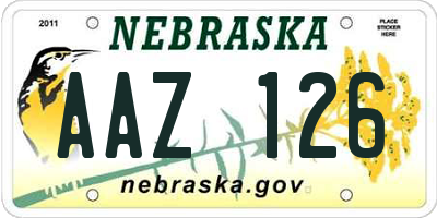 NE license plate AAZ126