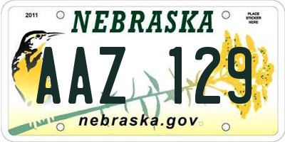 NE license plate AAZ129