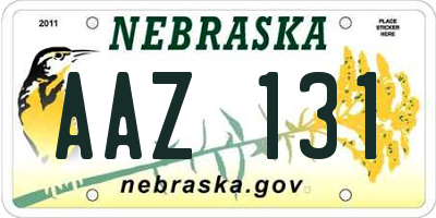 NE license plate AAZ131