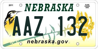 NE license plate AAZ132