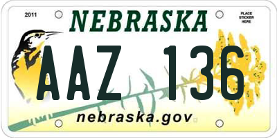 NE license plate AAZ136