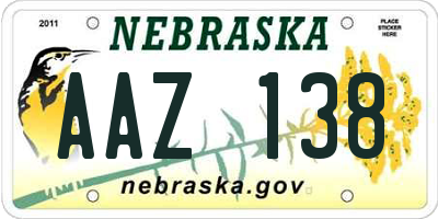 NE license plate AAZ138