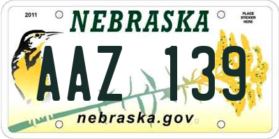 NE license plate AAZ139