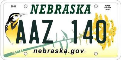 NE license plate AAZ140