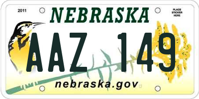 NE license plate AAZ149