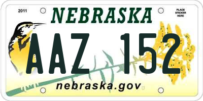 NE license plate AAZ152
