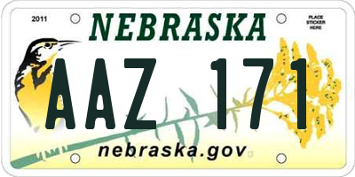 NE license plate AAZ171