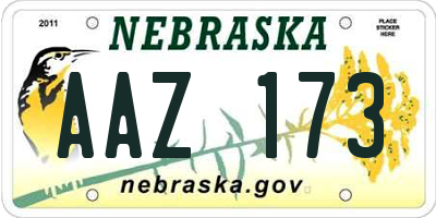 NE license plate AAZ173