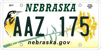 NE license plate AAZ175