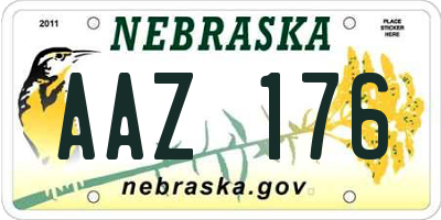 NE license plate AAZ176