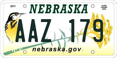 NE license plate AAZ179