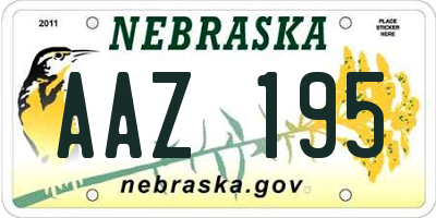 NE license plate AAZ195