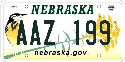 NE license plate AAZ199