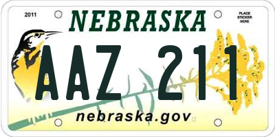 NE license plate AAZ211