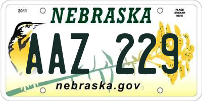 NE license plate AAZ229