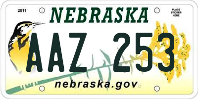 NE license plate AAZ253