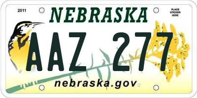 NE license plate AAZ277
