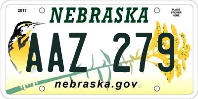 NE license plate AAZ279
