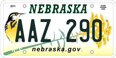 NE license plate AAZ290