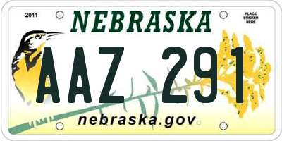 NE license plate AAZ291