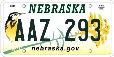 NE license plate AAZ293