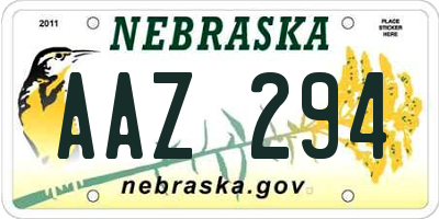 NE license plate AAZ294
