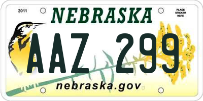 NE license plate AAZ299