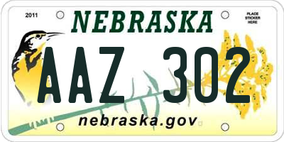 NE license plate AAZ302