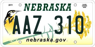 NE license plate AAZ310