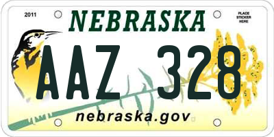 NE license plate AAZ328