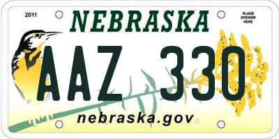 NE license plate AAZ330