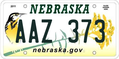 NE license plate AAZ373